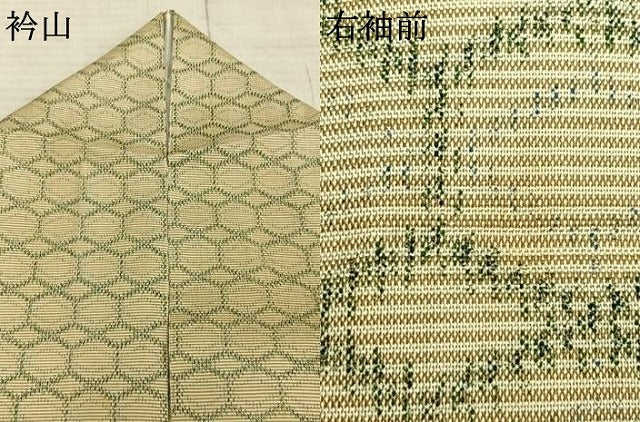 平和屋着物▽上質な小紋 単衣 幾何学文様 正絹 逸品 AAAZ1492fy