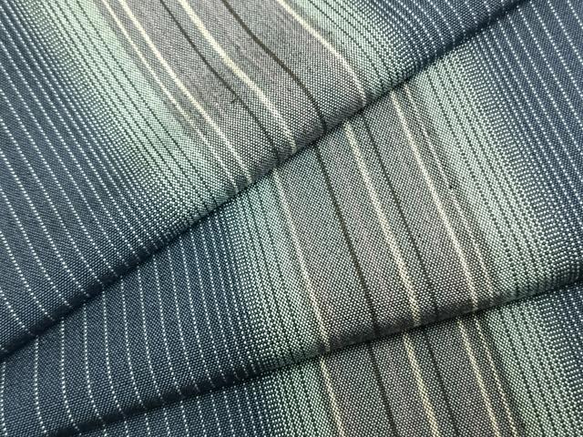 平和屋着物▽上質な紬 単衣 縞 正絹 逸品 AAAZ1493fy