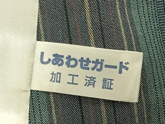 平和屋着物▽上質な紬 単衣 縞 正絹 逸品 AAAZ1493fy