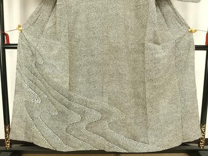 平和屋着物▽訪問着　単衣　流水文　正絹　逸品　AAAZ1495fy