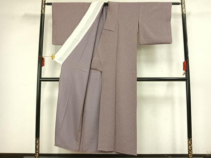 平和屋着物▽上質な小紋　単衣　唐草花文　正絹　逸品　AAAZ1500fy