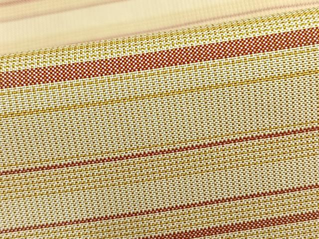 平和屋着物▽本場縞大島紬 単衣 横段文 正絹 逸品 AAAZ1502fy