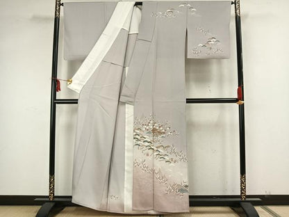 平和屋着物▽訪問着 単衣 風景文 正絹 逸品 AAAZ1505fy