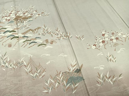 平和屋着物▽訪問着 単衣 風景文 正絹 逸品 AAAZ1505fy