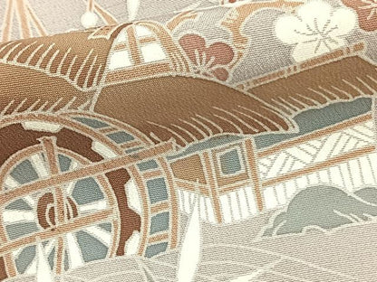平和屋着物▽訪問着 単衣 風景文 正絹 逸品 AAAZ1505fy