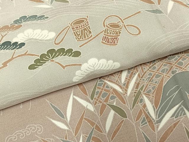平和屋着物▽訪問着 単衣 風景文 正絹 逸品 AAAZ1505fy
