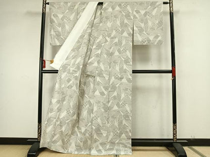 平和屋着物▽上質な紬 単衣 熨斗文 正絹 逸品 AAAZ1506fy