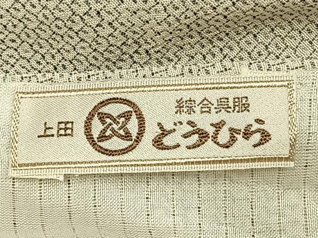 平和屋着物▽本塩沢 単衣 110亀甲 抽象文様 正絹 逸品 AAAZ1507fy