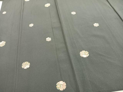 平和屋着物▽上質な小紋　単衣　雪輪文　正絹　逸品　AAAZ1508fy