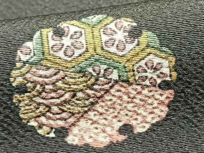 平和屋着物▽上質な小紋　単衣　雪輪文　正絹　逸品　AAAZ1508fy