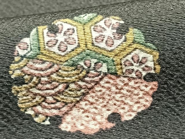 平和屋着物▽上質な小紋　単衣　雪輪文　正絹　逸品　AAAZ1508fy