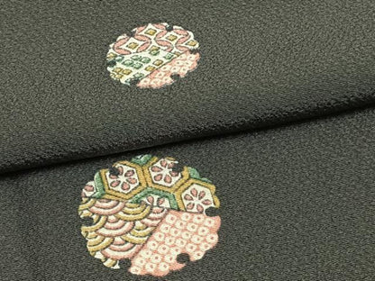 平和屋着物▽上質な小紋　単衣　雪輪文　正絹　逸品　AAAZ1508fy