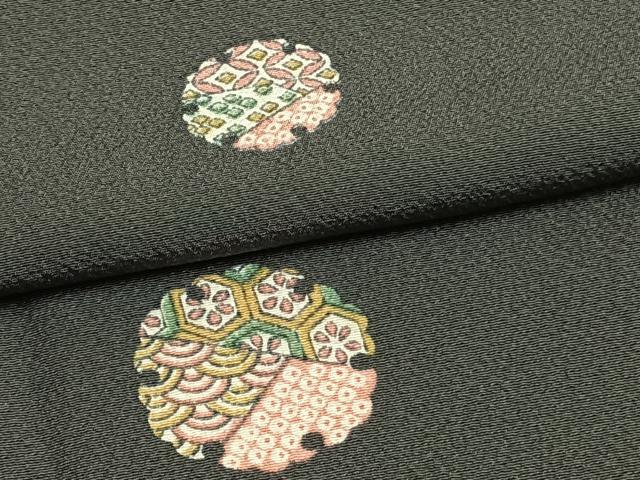 平和屋着物▽上質な小紋　単衣　雪輪文　正絹　逸品　AAAZ1508fy