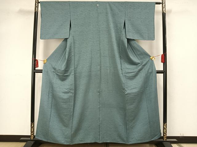平和屋着物▽上質な色無地 単衣 流水地紋 水浅葱色 正絹 逸品 AAAZ1510fy