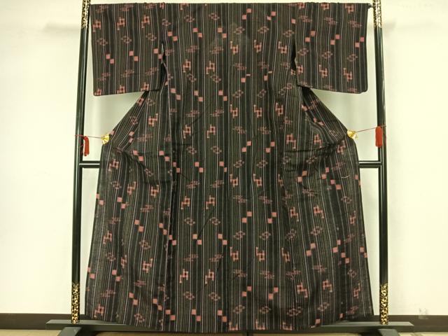 平和屋着物▽本場琉球紬　単衣　手織　正絹　逸品　AAAZ1512fy