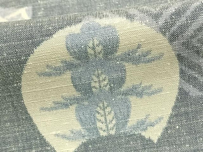 平和屋着物▽上質な紬　単衣　地紙花文　正絹　逸品　AAAZ1518fy