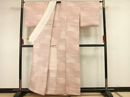 平和屋着物▽上質な小紋 単衣 作家物 霞文 正絹 逸品 AAAZ1523fy