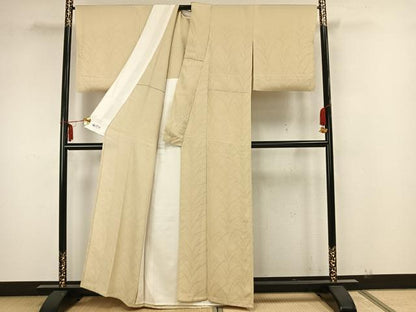 平和屋着物▽あめや藤本 藤本最慶 無地絵羽訪問着 単衣 草葉文 やまと誂製 正絹 逸品 AAAZ1524fy