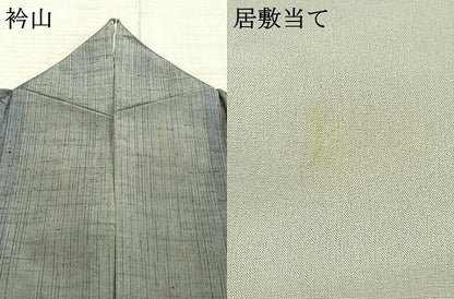 平和屋着物▽上質な紬 単衣 間道 正絹 逸品 AAAZ1527fy