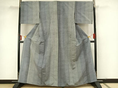 平和屋着物▽上質な紬 単衣 間道 正絹 逸品 AAAZ1527fy