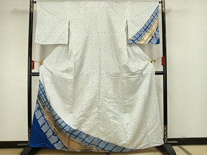平和屋着物▽訪問着 単衣 舞花文 金彩 洗える着物 AAAZ1531fy