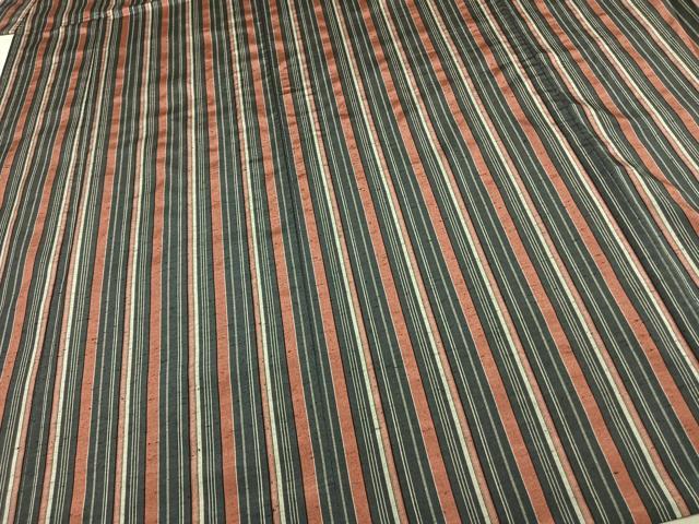 平和屋着物▽上質な紬　単衣　縞　正絹　逸品　AAAZ1533fy