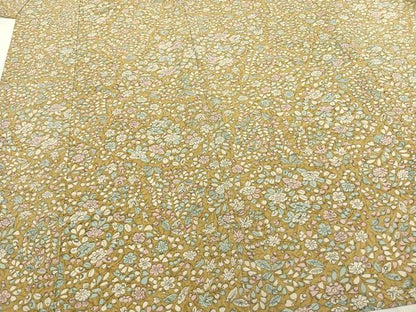 平和屋着物▽小紋 単衣 草花文 洗える着物 AAAZ1534fy