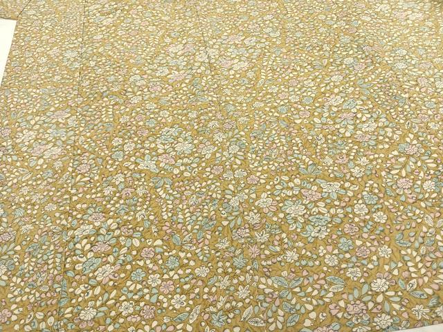 平和屋着物▽小紋 単衣 草花文 洗える着物 AAAZ1534fy