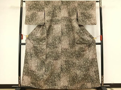 平和屋着物▽小紋 単衣 草花文 洗える着物 AAAZ1536fy