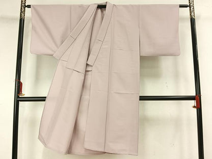 平和屋着物▽男性 色無地 単衣 灰桜色 洗える着物 AAAZ1537fy