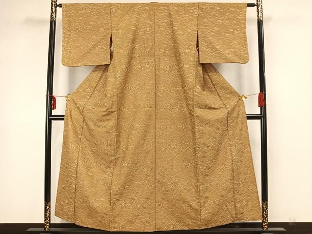 平和屋着物▽小紋　単衣　芝文　洗える着物　AAAZ1538fy