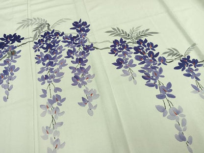 平和屋着物▽訪問着 単衣 手描き 枝花文 正絹 逸品 AAAZ1539fy