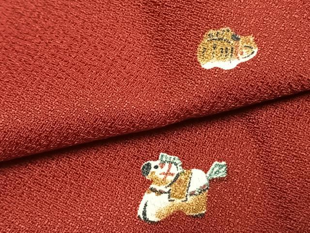 平和屋着物▽上質な小紋　単衣　玩具文　洗える着物　未使用　AAAZ1540fy