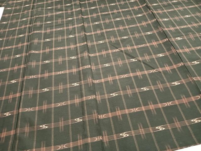 平和屋着物▽小紋 単衣 絣柄 ロング丈 洗える着物 AAAZ1541fy