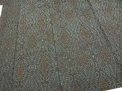 平和屋着物▽結城ちぢみ　単衣　吉祥文様　正絹　逸品　AAAZ1546fy