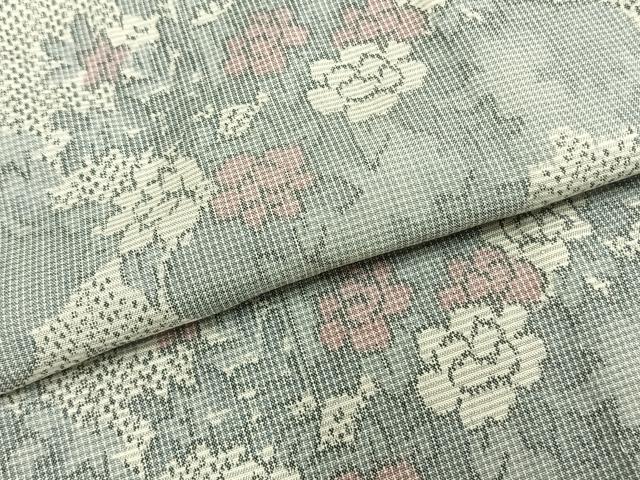 平和屋着物▽上質な小紋 単衣 草花文 正絹 逸品 AAAZ1547fy