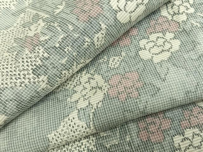 平和屋着物▽上質な小紋 単衣 草花文 正絹 逸品 AAAZ1547fy