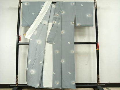 平和屋着物▽上質な小紋 単衣 丸文 暈し染め 正絹 逸品 AAAZ1548fy