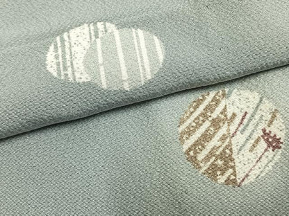 平和屋着物▽上質な小紋 単衣 丸文 暈し染め 正絹 逸品 AAAZ1548fy