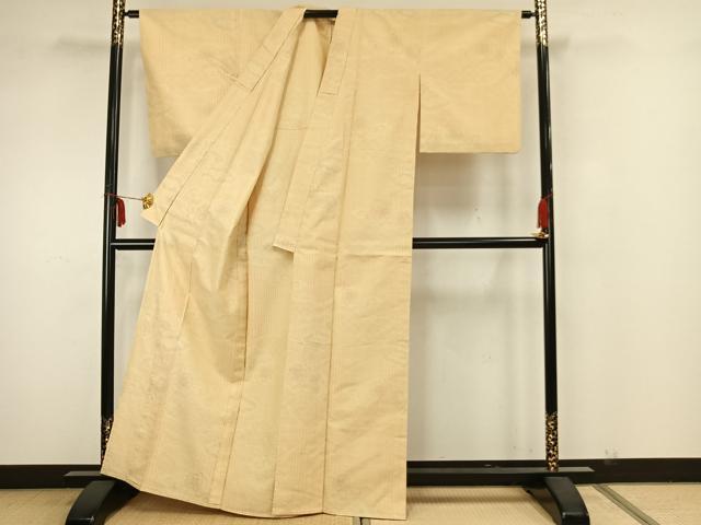平和屋着物▽上質な紬　単衣　舞花文　正絹　逸品　AAAZ1550fy