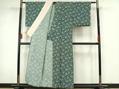 平和屋着物▽上質な小紋　単衣　お召地　蝶尽くし　正絹　逸品　AAAZ1553fy