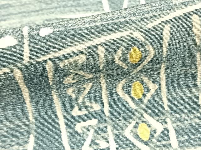 平和屋着物▽上質な小紋 単衣 幾何学文 正絹 逸品 AAAZ1556fy