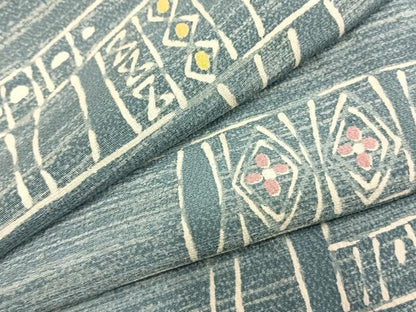 平和屋着物▽上質な小紋 単衣 幾何学文 正絹 逸品 AAAZ1556fy