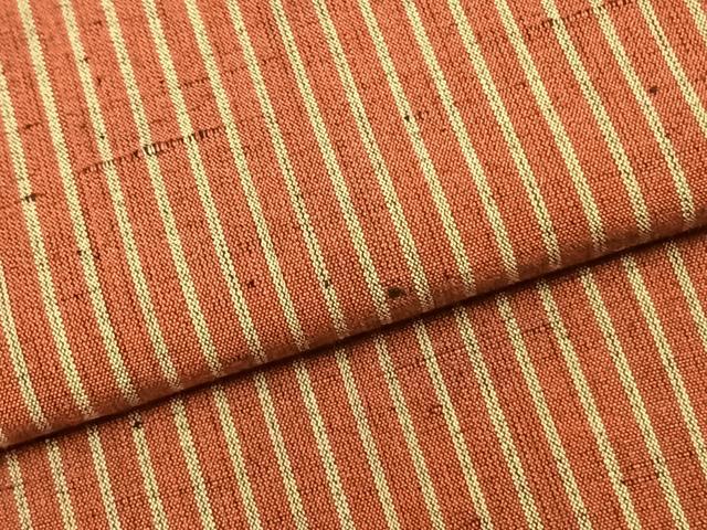 平和屋着物▽上質な紬　単衣　縞　正絹　逸品　AAAZ1558fy