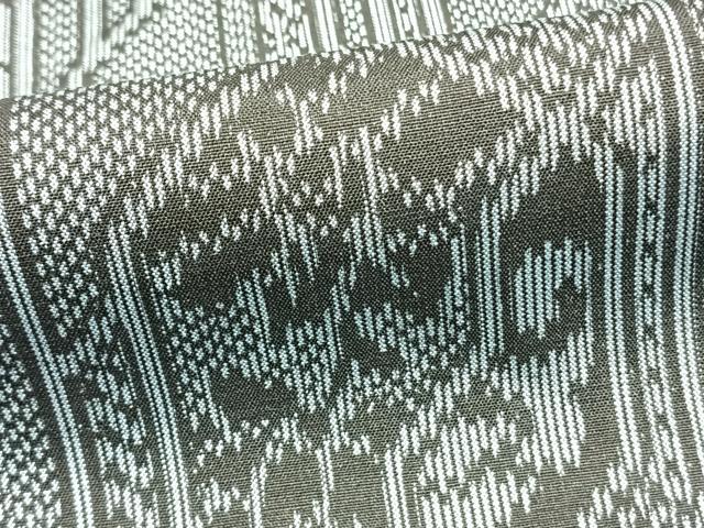 平和屋着物▽上質な紬　単衣　亀甲文様　正絹　逸品　未使用　AAAZ1562fy
