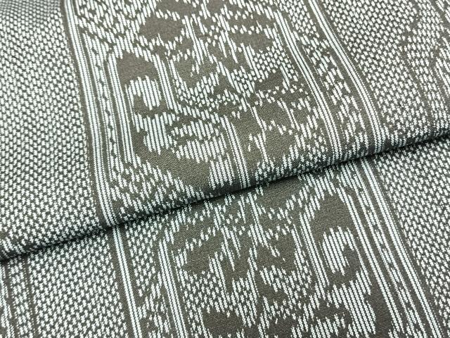 平和屋着物▽上質な紬　単衣　亀甲文様　正絹　逸品　未使用　AAAZ1562fy