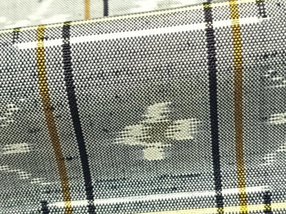 平和屋着物▽上質な紬　単衣　琉球絣文様　正絹　逸品　AAAZ1563fy