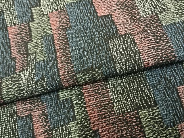 平和屋着物▽本塩沢 単衣 幾何学文 正絹 逸品 AAAZ1564fy