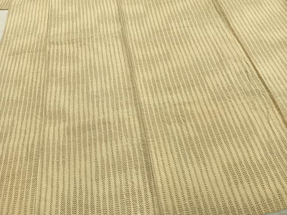 平和屋着物▽上質な紬 単衣 変わり縞 正絹 逸品 AAAZ1565fy