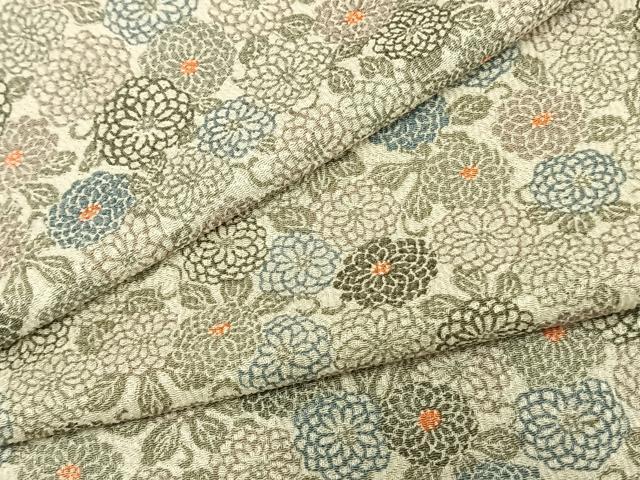 平和屋着物▽上質な小紋 単衣 花尽くし 鬼しぼ縮緬 正絹 逸品 AAAZ1566fy